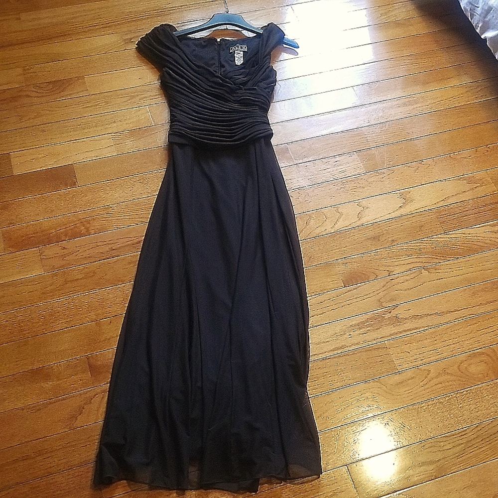 Alex evening chocolate brown gown